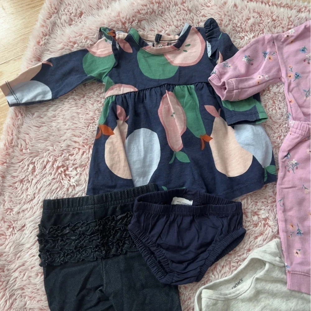 Bundle of Baby Girl Infant Newborn Tops Pants Jumpsuit Dress Diaper Cover